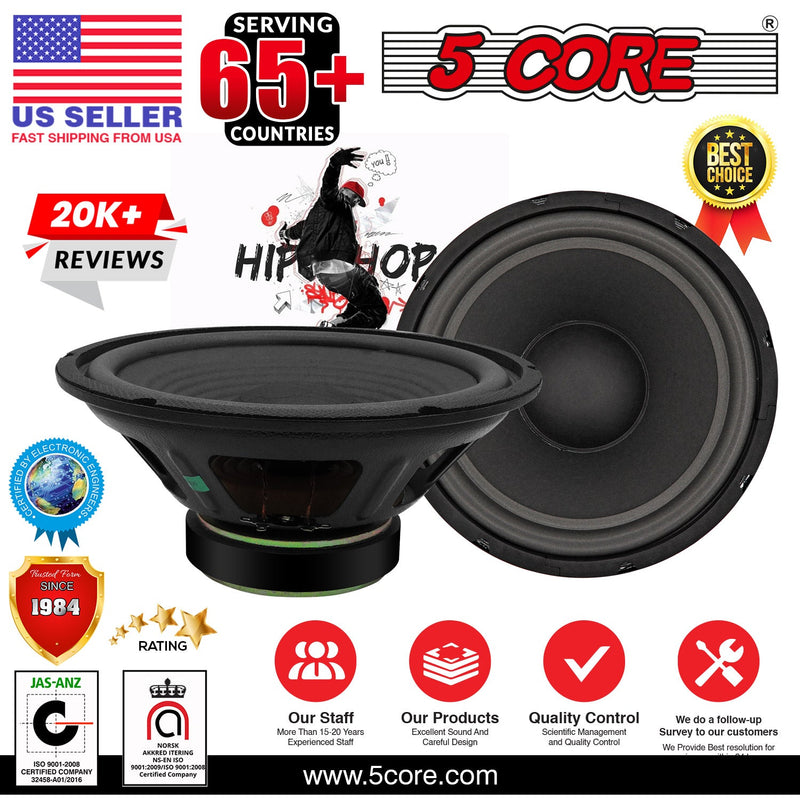 5 Core 10 Inch Woofer 1Pc 750W PMPO Subwoofer Speakers 75W RMS Raw Replacement Woofer Pro Audio DJ Sub Woofer - WF 10120 4OHM-10