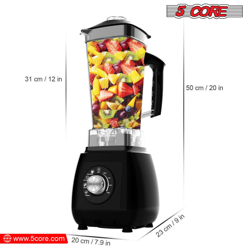 5 Core Personal Blender 68 Oz Capacity With Travel Mug Multipurpose Blender Food Processor Combo Blenders For Smoothies Juices Baby Food -JB 2000 M-3