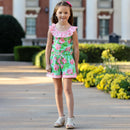 Girls Jumpsuit Shabby Chic Floral Spring Summer Romper-5