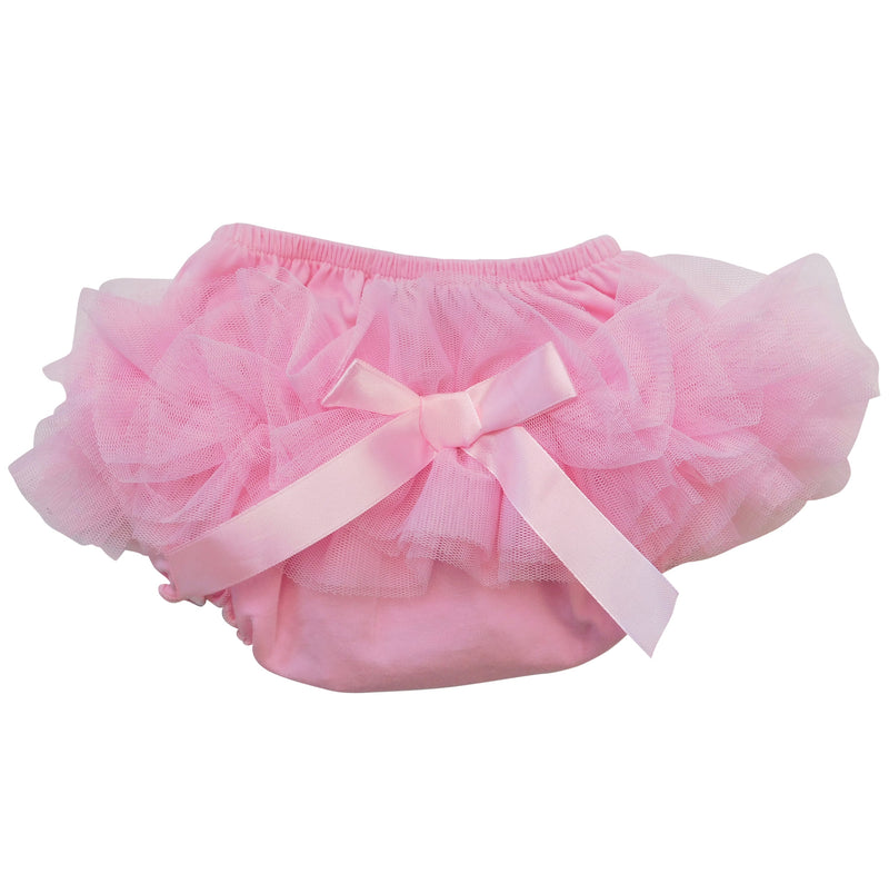 AnnLoren Girls Pink Tutu Ruffled Butt Bloomer Baby/Toddler Diaper Cover-0