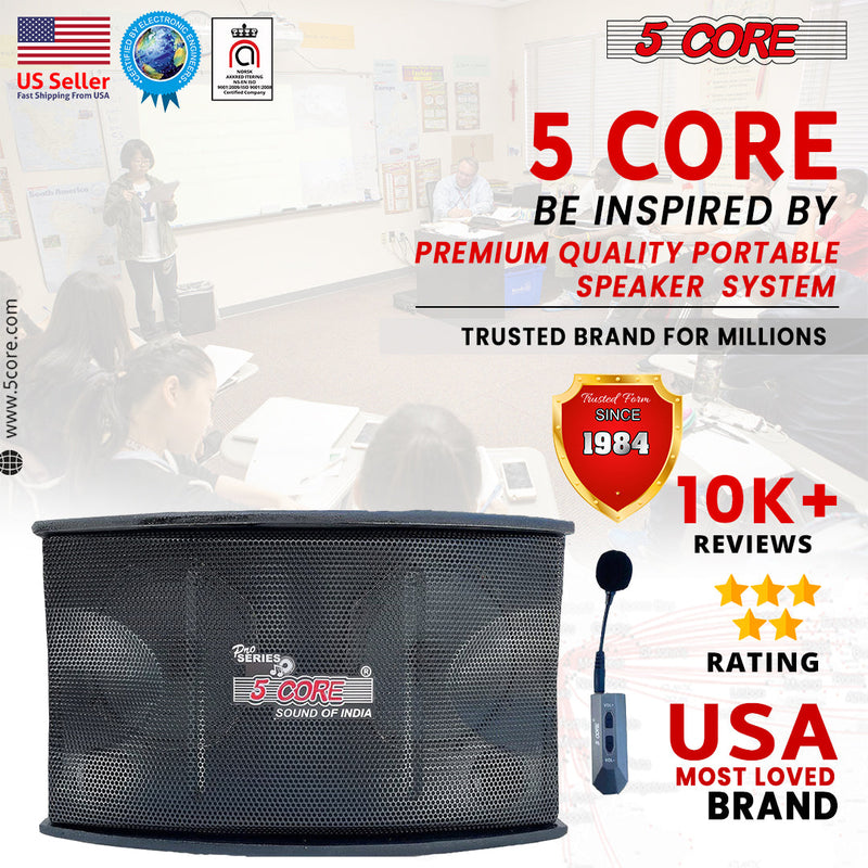 5 Core PA system 6.5 Inch 1Pc DJ speakers Kareokee Machine w Wireless Microphone 200 W Portable Speaker Microphone for Indoor Outdoor Use - 5C APS-9