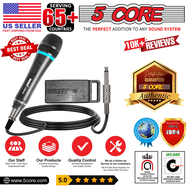 5Core Dynamic Microphone Cardioid Microphone Unidirectional Handheld Mic XLR Karaoke Microphone Singing ND-26X-12