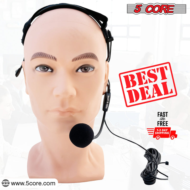 5 Core 3.5mm Head-Mounted Wired headset microphone Condenser Headworn Microphone with MIC-6