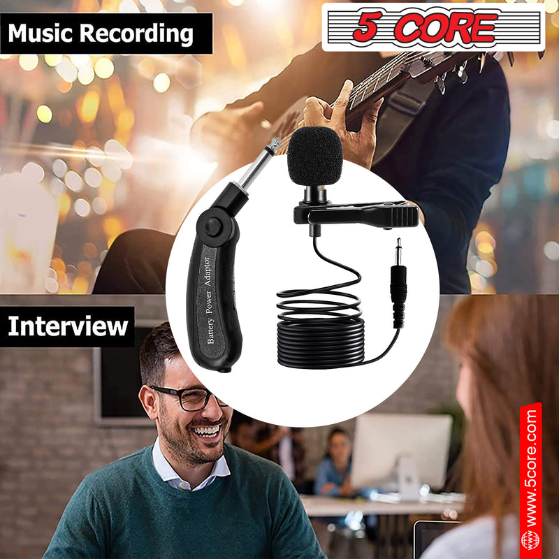 5 Core Professional Lavalier Microphone | Omnidirectional Condenser Mic with Adapter| for Podcasting, Recording, Vlogging, Compatible with Smartphone, DSLR, Camera, PC, Computer, Laptop- CM-WRD 50-10