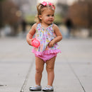 AnnLoren Baby/Toddler Girls Open Back Swing Tank Top with Bow Feather Design-3