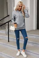 Ariel Quilted Kangaroo Pocket Drawstring Hoodie-5