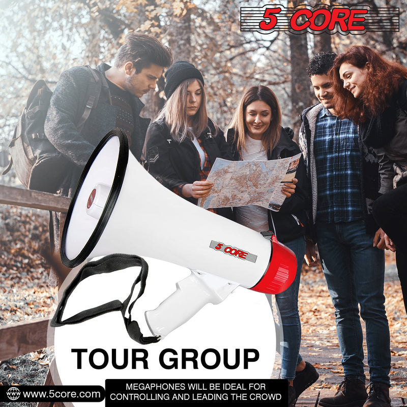 5 Core 10 Watt Professional Megaphone Clear & Far Reaching Sound- Multi-Function with Siren, Volume Control | Detachable Handheld Mic | for Indoor & Outdoor Sports, Emergency Response - 20 F-9