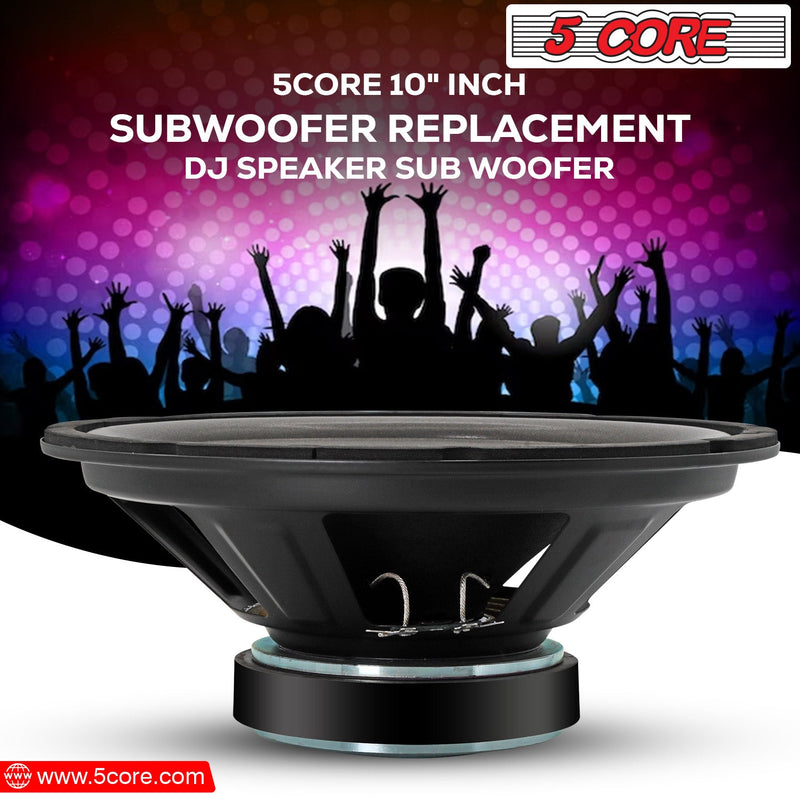 5 Core 10 Inch Woofer 1Pc 750W PMPO Subwoofer Speakers 75W RMS Raw Replacement Woofer Pro Audio DJ Sub Woofer - WF 10120 4OHM-8