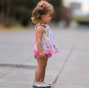 AnnLoren Baby/Toddler Girls Open Back Swing Tank Top with Bow Feather Design-6