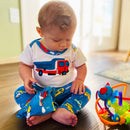 AnnLoren Baby Boys Layette Cars Trucks Onesie Pants Cap 3pc Gift Set Clothing-6