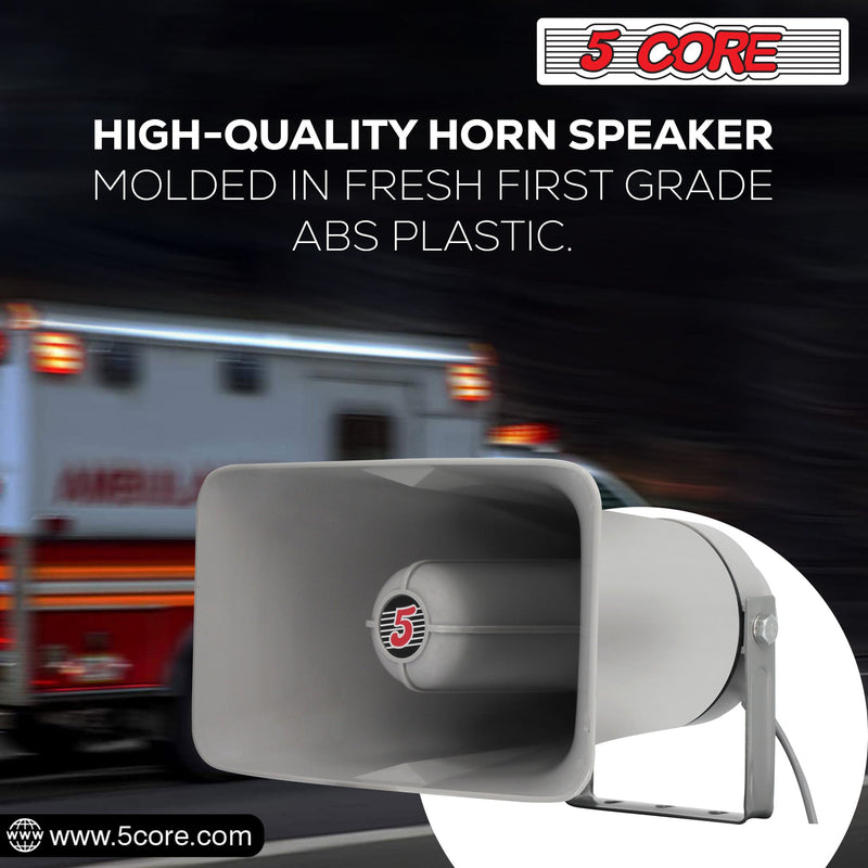 Indoor Outdoor 6" x 10" PA Horn Rectangular Speaker 20W Power Compact Loud Sound Driver Horns w/ 400Hz-5KHz Frequency 8 Ohm Waterproof -SUH-150-6