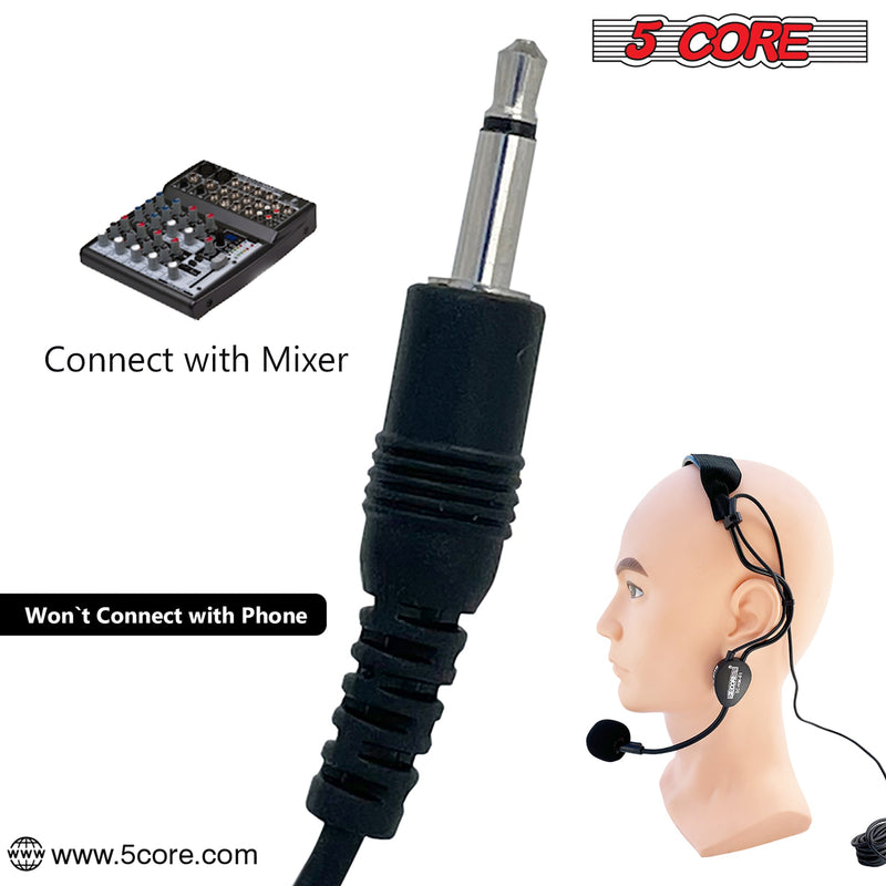 5 Core 3.5mm Head-Mounted Wired headset microphone Condenser Headworn Microphone with MIC-8