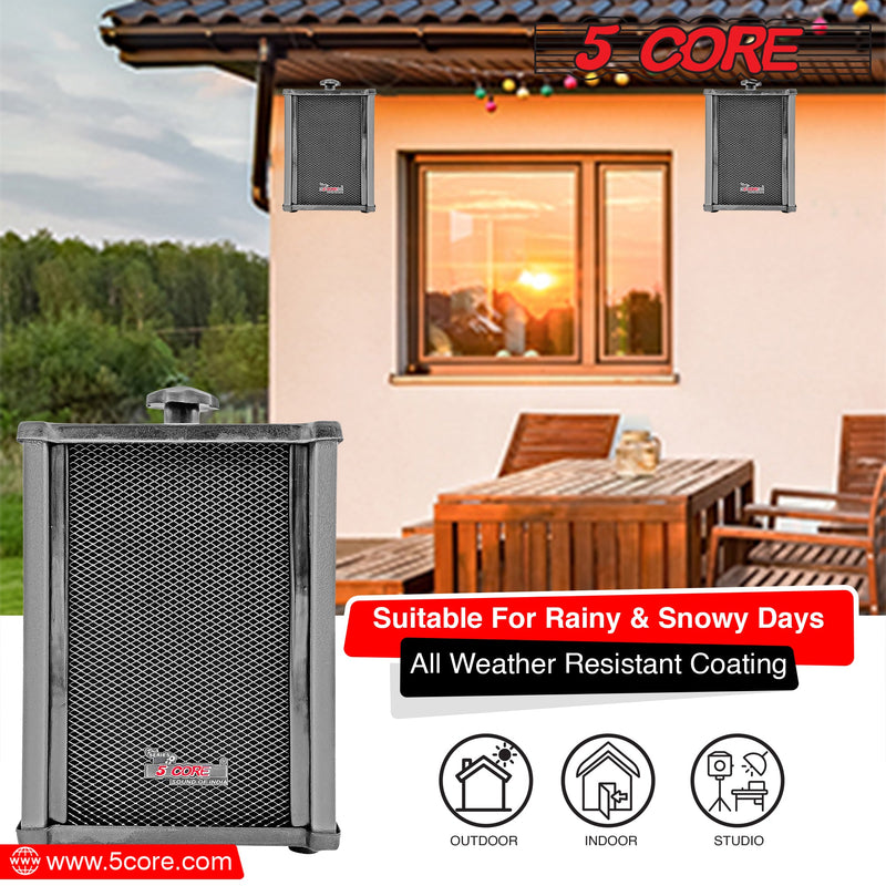 5 Core 6x4 Inch In Wall Speaker Pair High Performance 10W Outdoor Indoor Speaker with Effortless Mounting Swivel All Weather Resistance - 10T G 2PCS-8