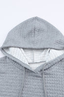 Ariel Quilted Kangaroo Pocket Drawstring Hoodie-7