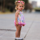 AnnLoren Baby/Toddler Girls Open Back Swing Tank Top with Bow Feather Design-4