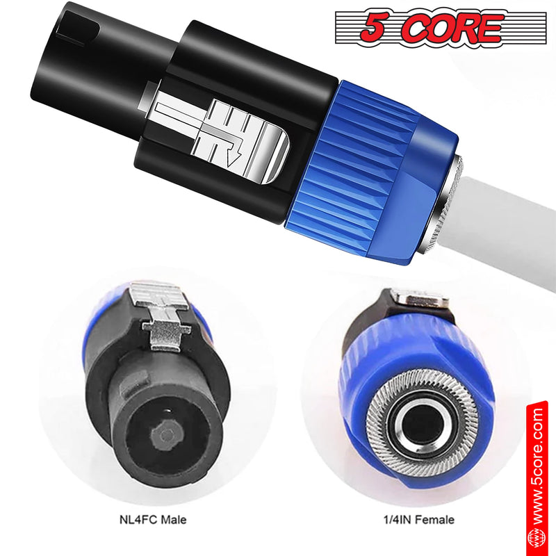 5 Core 2Pcs Speakon To 1/4 Adapter Connector, Upgraded 1/4 Female To Male Connector Speaker SPKN ADP 2PCS-8