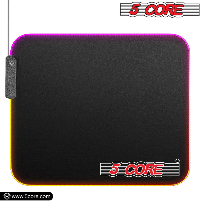 5 Core Gaming Mouse Pad RGB LED LightStandard Size with Durable Stitched Edges and Non-Slip Rubber Base Large Gaming Desk Mouse -MP 300 RGB-8