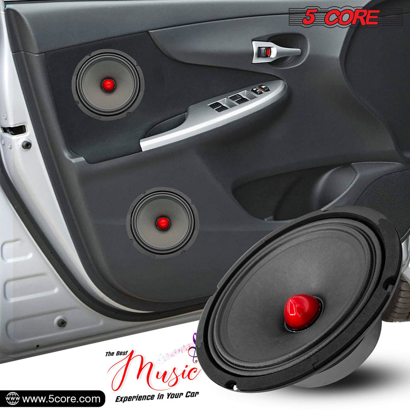 5 Core Car Speakers 8 Inch 580W PMPO 4 Ohm Midrange Speakers Built in Super Bullet Tweeters PRO Car Audio Subwoofer - MR 8 BLT R 4oHM-7