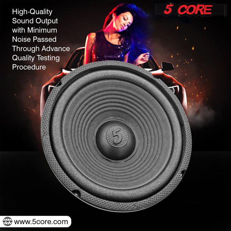 5 Core 8 Inch Subwoofers 50W RMS Raw Replacement Speaker 4 OHM Pro Audio Car Sub Woofer System Powerful Bass Stereo Subwoofers - WF 8"-890 1 PC-10