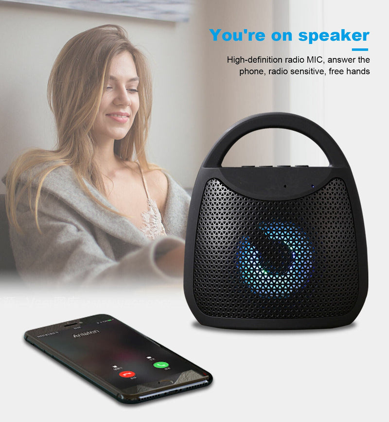 5 Core 4" Portable Bluetooth Speaker Outdoor Wireless Mini Speakers 40W with Loud Stereo and Booming Bass, Dual Pairing, USB, FM, TF Card, 10H Playtime, Water Resistant for Home Party Black BT-13B-9