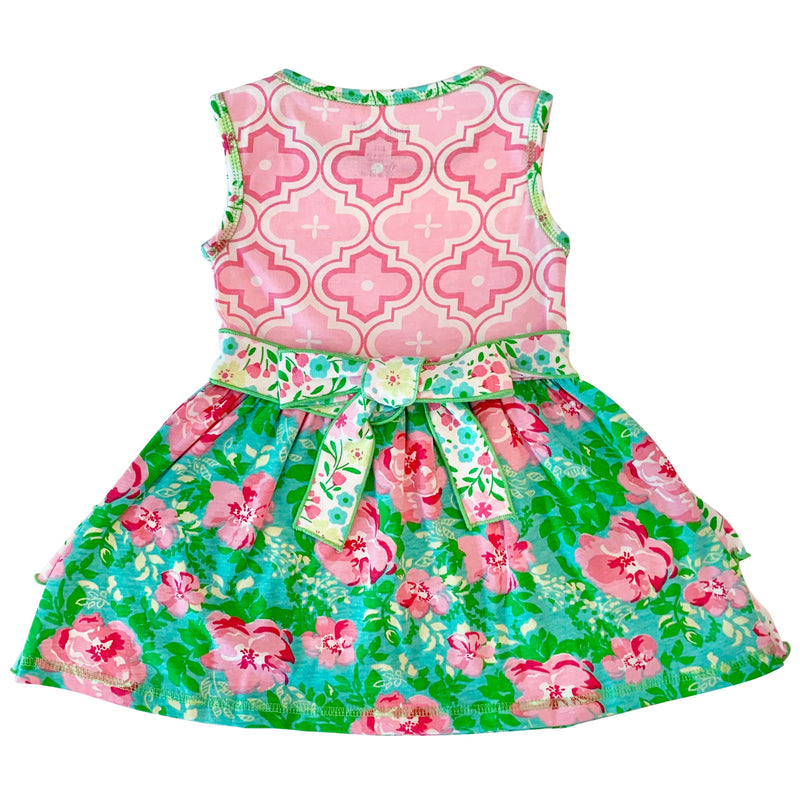 AnnLoren Little Toddler Big Girls' Floral Dress Leggings Boutique Clothing Set Spring Summer-5