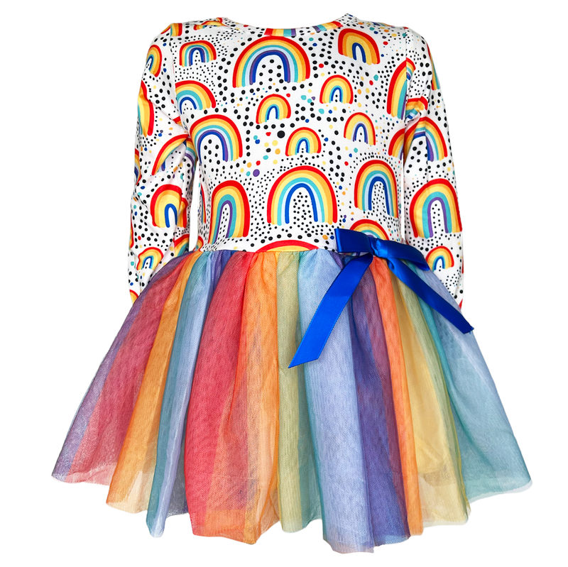 Girls Boutique Ombre Rainbow Mesh Tulle Party Dress-0