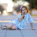 AnnLoren Little & Big Girls 3/4 Angel Sleeve Unicorn Cotton Knit Ruffle Shirt-5