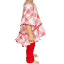 AnnLoren Little & Big Girls 3/4 Angel Sleeve Red Plaid Cotton Knit Ruffle Shirt-9