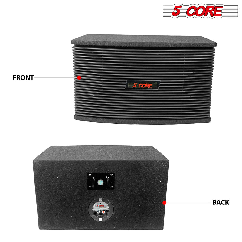 5 Core DJ speakers 8" PA Speaker System 80W RMS PA System Tough ABS Cabinet Speakon Connection 8 Ohm Portable Sound System w Subwoofer -Ventilo 890-1