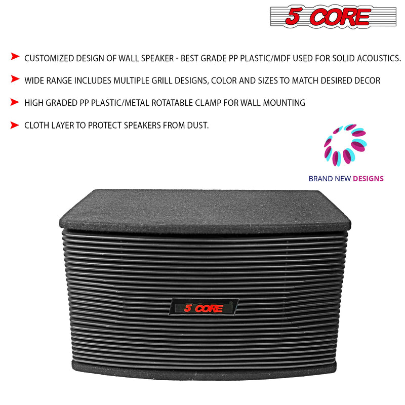 5 Core DJ speakers 8" PA Speaker System 80W RMS PA System Tough ABS Cabinet Speakon Connection 8 Ohm Portable Sound System w Subwoofer -Ventilo 890-5