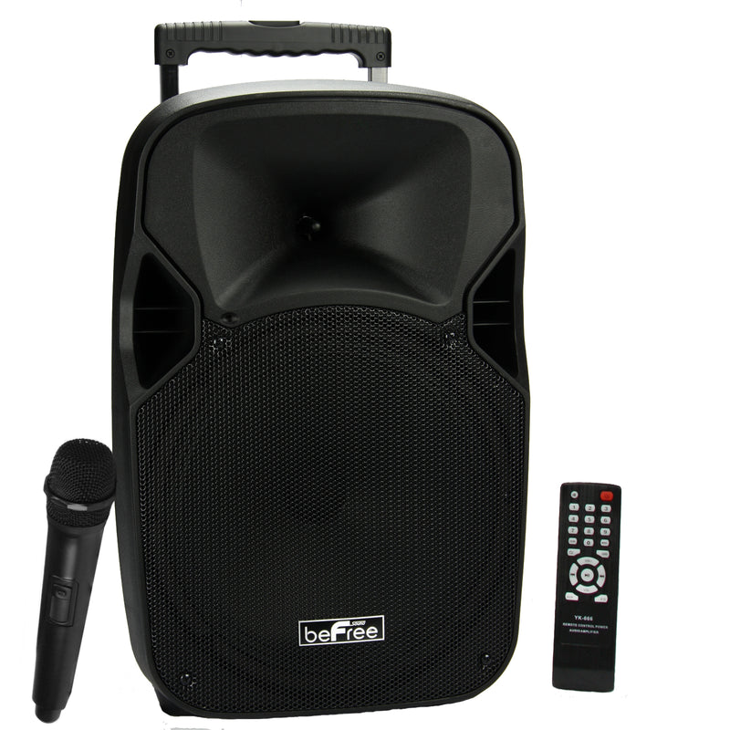 beFree Sound 12 Inch 700 Watts Bluetooth Portable Speaker with USB, SD, FM Radio