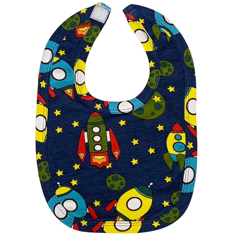 AnnLoren Baby Toddler Boy Space Ship Blanket & Bib Gift Set 2 pc Knit Cotton-3