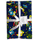 AnnLoren Baby Toddler Boy Space Ship Blanket & Bib Gift Set 2 pc Knit Cotton-1