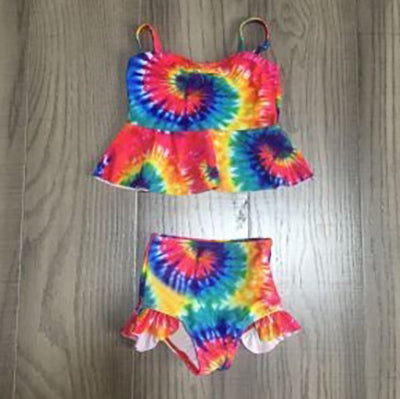 AL Limited Girls 2 piece Ruffle Tie Dye Tankini Swimsuit-0