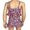 AL Limited Girls 2 piece Leopard Rose Tankini Swimsuit Bathing Suit-1