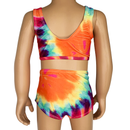 AL Limited Girls 2 piece Tie Dye Tankini Swimsuit Swirl Rainbow-6