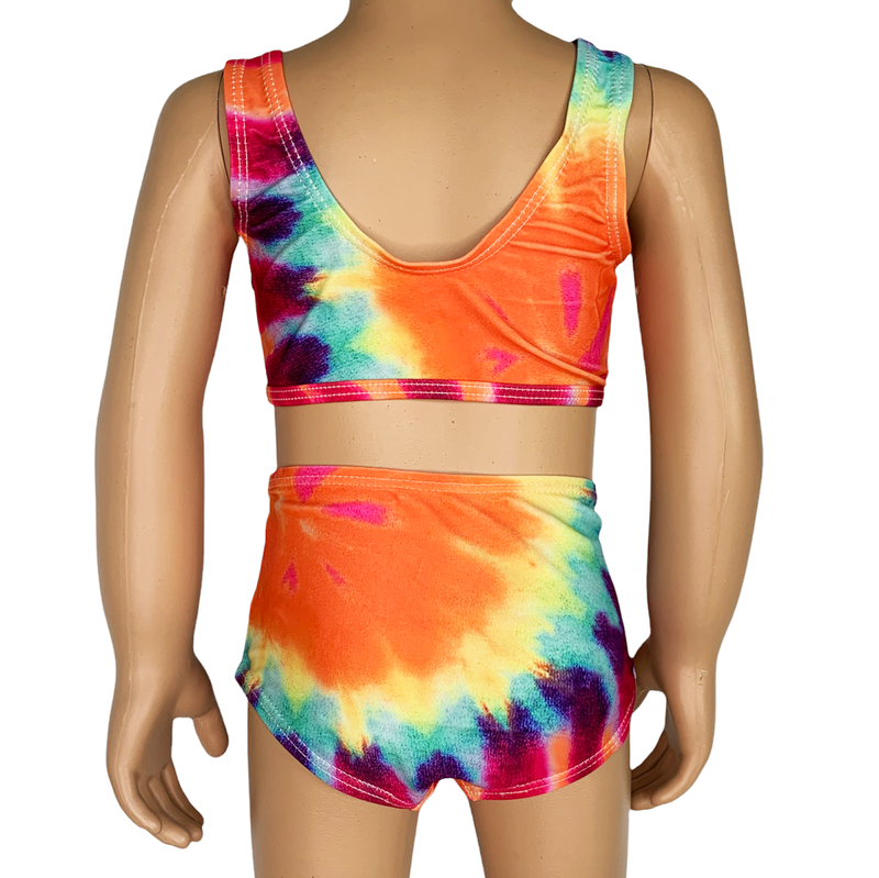 AL Limited Girls 2 piece Tie Dye Tankini Swimsuit Swirl Rainbow-6