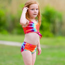 AL Limited Girls 2 piece Tie Dye Tankini Swimsuit Swirl Rainbow-2