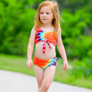 AL Limited Girls 2 piece Tie Dye Tankini Swimsuit Swirl Rainbow-5
