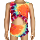AL Limited Girls 2 piece Tie Dye Tankini Swimsuit Swirl Rainbow-1