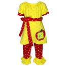AL Limited Girls Back to School Apple Yellow 2 piece Set Outfit-0