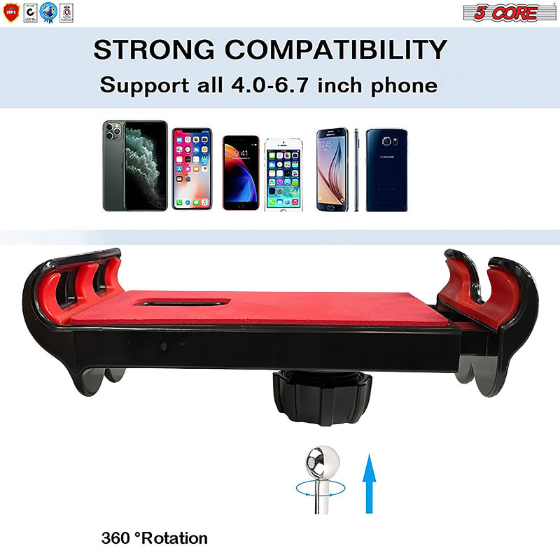 5 Core Phone Stand Mount for Desk Black | Universal Phone Stand Holder Mount Flexible 360° Rotation | Double-braced Long Arm Bracket- ARM MOB-4