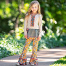 AnnLoren Girls Vintage Floral Polka Dots Tunic & Ruffle Pant Clothing Set-7