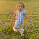 AnnLoren Boutique Pastel Tie Dye Baby Girls Romper Onesie Toddler Jumpsuit-3