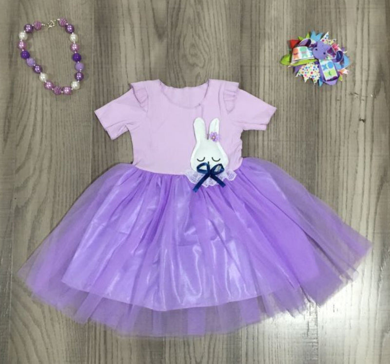 Girls Boutique Lilac Tulle Easter Bunny Party Dress-0