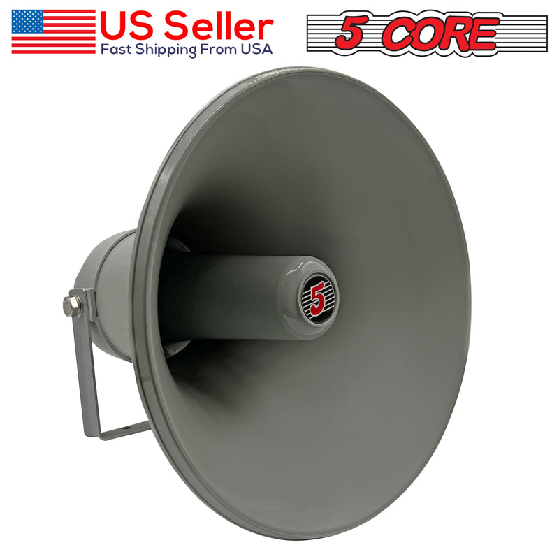 5 Core Indoor Outdoor PA Horn Circular Speaker 12" 35W Power Loud Sound Driver Horns w/ 400Hz-5KHz Frequency 8 Ohm Weatherproof Vehicle SIREN -UHC 300-17