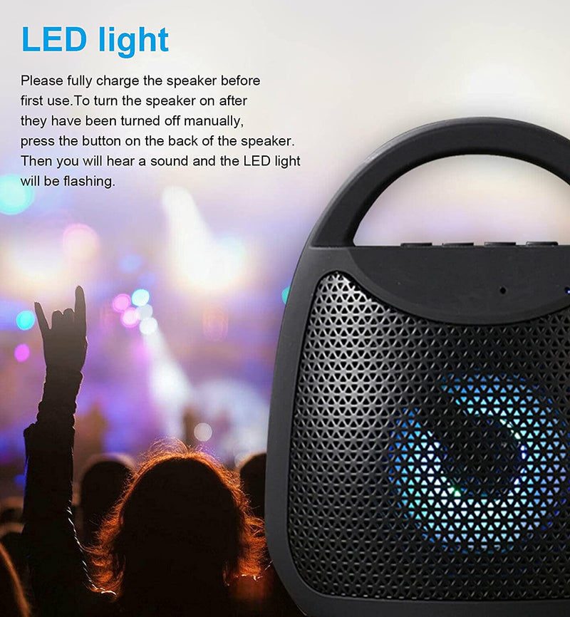 5 Core 4" Portable Bluetooth Speaker Outdoor Wireless Mini Speakers 40W with Loud Stereo and Booming Bass, Dual Pairing, USB, FM, TF Card, 10H Playtime, Water Resistant for Home Party Black BT-13B-5