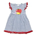 Girls Back to School Dress with Apple and Pencil applique-8