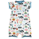 AnnLoren Baby/Toddler Boys short sleeve Fun Farm Animal Romper-3