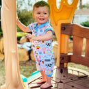 AnnLoren Baby/Toddler Boys short sleeve Fun Farm Animal Romper-1